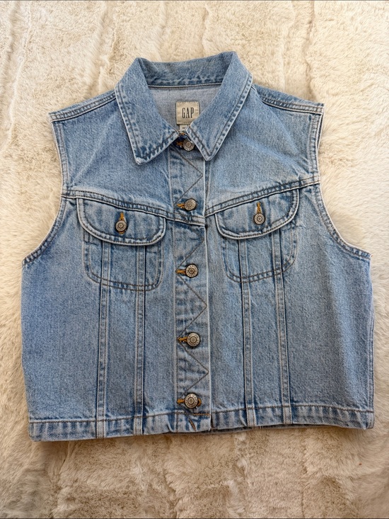 GAP Tops - GAP Light Blue Denim Button-Front Vest